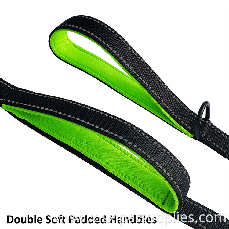 Sturdy Dual Padded Handle Heavy Duty Comfortable Handles Reflective Dog Running Leash